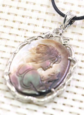 diy天然贝壳吊坠项链