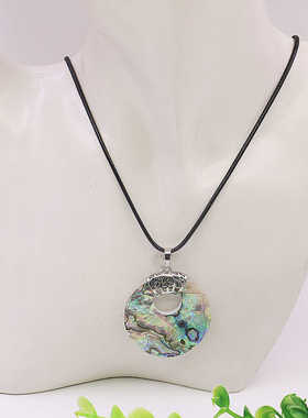 天然项链油菜花贝壳吊坠女圆环