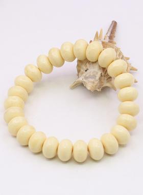 蜜蜡手串油菜花树脂象牙白手链佛