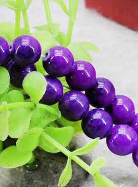 油菜花雨花石紫色散珠圆珠配件女