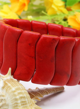 复古民族风夸张手镯配饰红松石