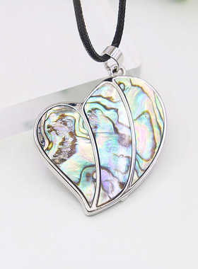 项链项链油菜花贝壳鲍鱼皮绳女