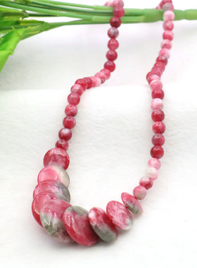 6-14mm圆珠圆饼搭珠天然石项链