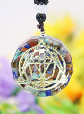 树脂天然极光项链衣服配饰