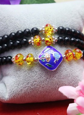 油菜花女玛瑙蜜蜡景泰蓝天然玉石