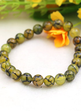 圆珠油菜花玛瑙手工单圈手链礼物