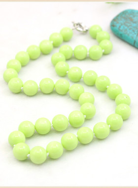 油菜花无珍珠圆珠女项饰项链绿