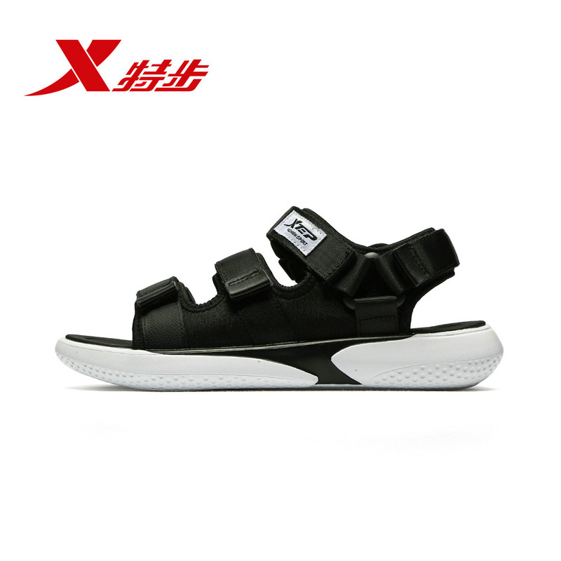 特步服饰旗舰店特步韩版凉鞋男夏季新品魔术贴潮流运动户外凉鞋防滑时尚凉拖0