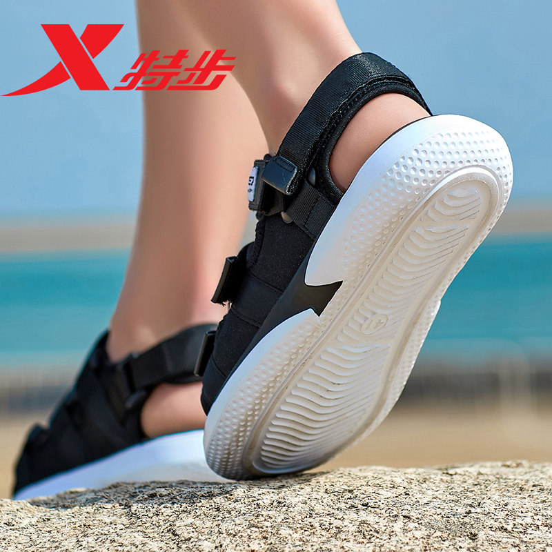 特步服饰旗舰店特步韩版凉鞋男夏季新品魔术贴潮流运动户外凉鞋防滑时尚凉拖3