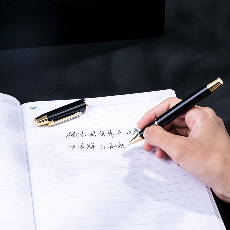得力宝珠笔金属黑色男士女签字笔 得力迅友宝珠/走珠/签字笔