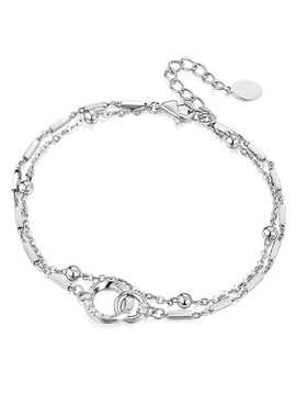 几何双环手链女生925纯银轻奢小众精致手饰品气质闺蜜礼物送女友