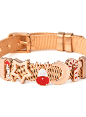 新款10mm星月组合手表带手链现货 DIY圣诞款手链女士饰品