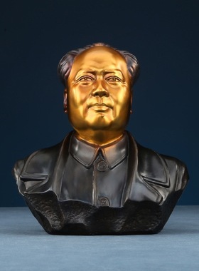 新款毛主席彩铜色像 伟人黄铜摆像工艺品 办公室客厅家居装饰品