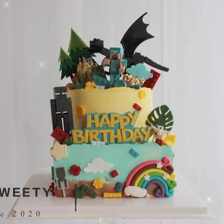 我的世界儿童生日蛋糕装饰积木方块人情景蛋糕摆件 布置用品公仔,淘宝优惠券,粉丝福利购,淘宝优惠卷