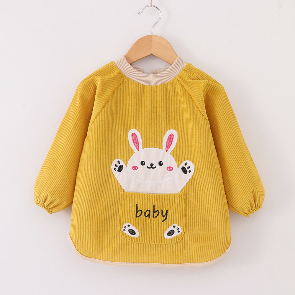 Baby eating bib, children's smock, apron, reverse dressing for male baby, autumn and winter waterproof and anti-fouling protective clothing, female baby's reverse coat