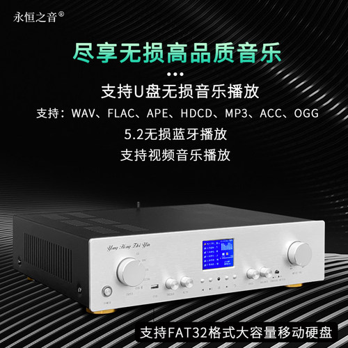 永恒之音A1升级版hifi音响大功率功放机支持无损U盘蓝牙播放 - 图0