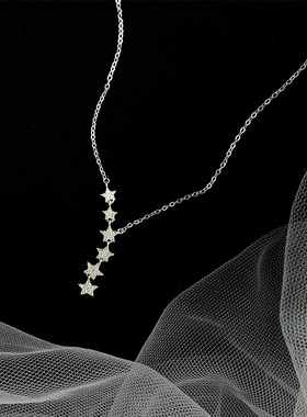 s925纯银星星项链女潮小众设计