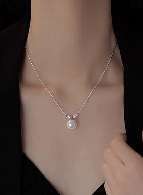 其他925银纯银女珍珠项链爆款