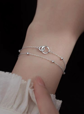 925纯银圆环手链女生小众设计高级感闺蜜手镯轻奢手饰品韩版