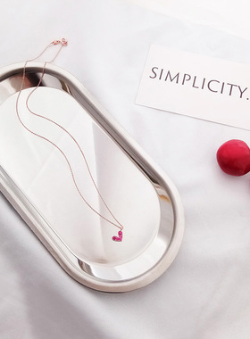 红色韩版桃心百搭少女风锁骨链