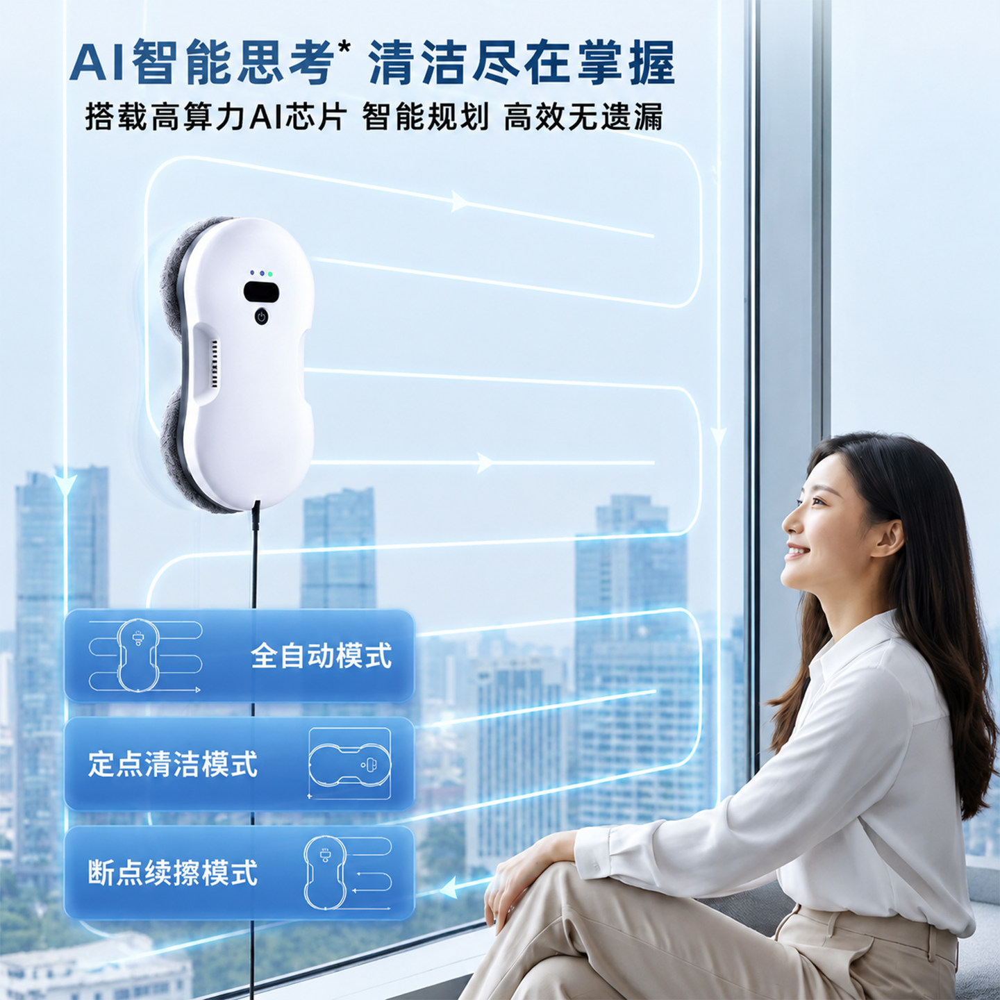 【新品】科引擦窗机器人智能擦玻璃神器全自电动喷水家用高层窗户