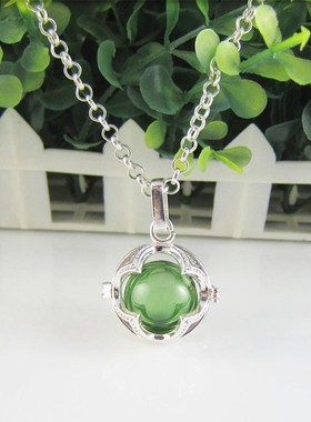 四叶草镂空扩香小瓶子吊坠毛衣链