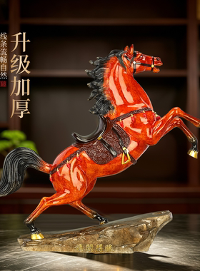 铜马到成功桌面摆件旗开得胜装饰