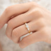 Adil Galaxy Diamond Ring Women's Cultured Diamond Ring Synthetic Diamond Ring Thick Plated 18K Gold Ring