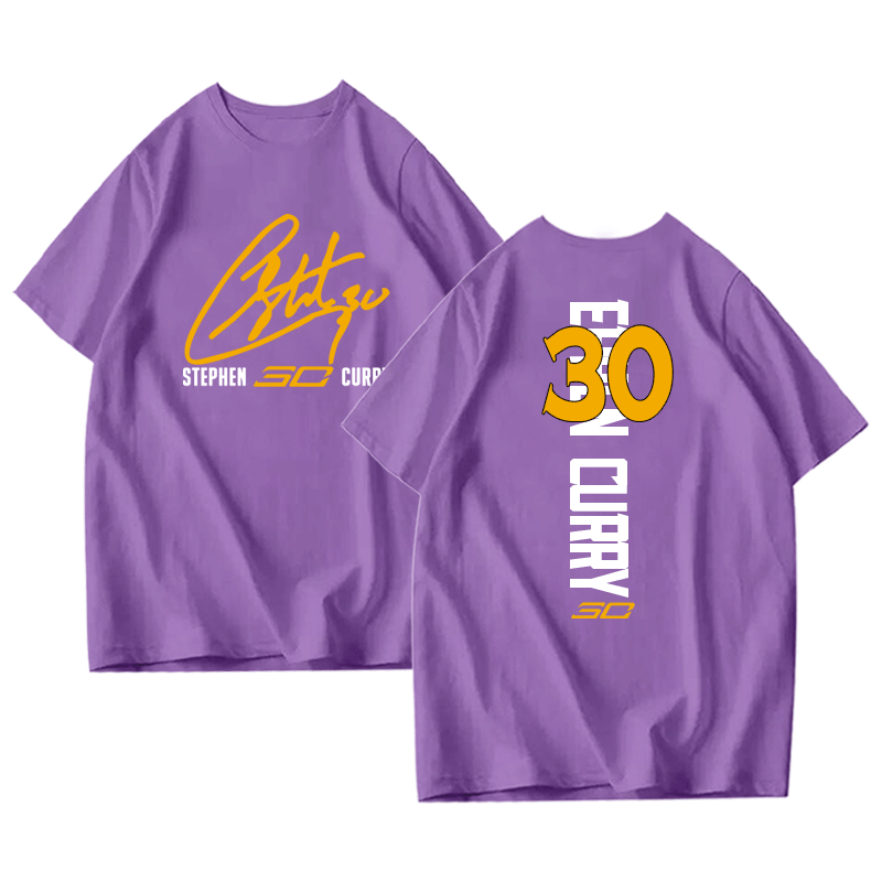 库里男勇士队30号篮球宽松t恤衫 韩督T恤