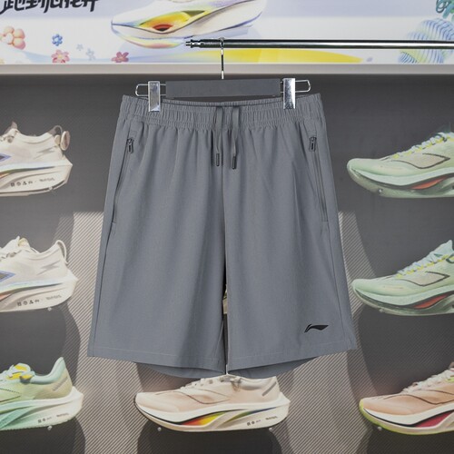 李宁2024夏季新品健身系列男子排湿速干透气运动短裤AKSU469 - 图0