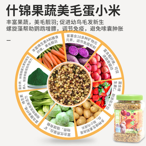 宠尚天鹦鹉蛋小米虎皮牡丹玄凤专用鸟粮小米黄谷子带壳鸟食鹦鹉粮 - 图2