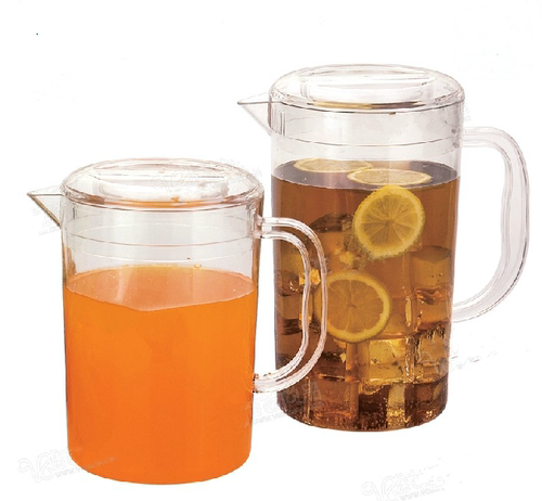 亚克力扎壶耐摔PC新品冷水壶耐热豆浆壶塑料透明条纹果汁壶食品级 - 图3
