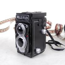 Nostalgic old fashioned sheet metal Rolleflex double anti-old camera model retro photographic props styling elements