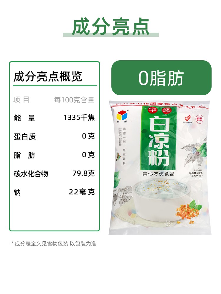 宇峰白凉粉黑凉粉烧仙粉草果冻粉布丁龟苓膏零食奶茶甜品店薄荷精-图2