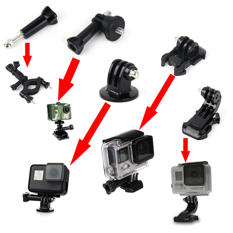 Gopro Hero6/5/4小蚁山狗运动相机自拍杆支架转接头固定GoPro配件 - 图2