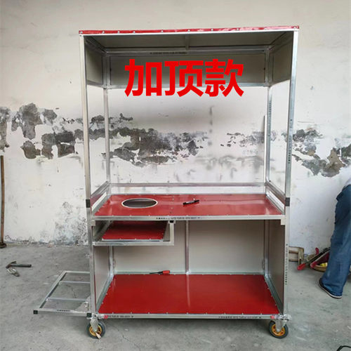 糯米饭餐车可折叠小推车移动四轮网红夜市小吃车加厚定制镀锌铁艺 - 图0