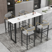 Nordic Light Lavish Rockboard Bar Bench Table Home Balcony Living Room Partition Minima Modern Strip Table High Foot Bar Table And Chairs