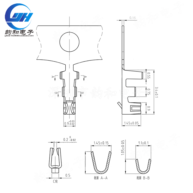 XH2.54端子线 间距2.54mm 单双头压簧片 26awg24awg22awg 电子线 - 图2