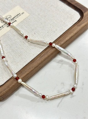 25新款925纯银上上签天然淡水巴洛克珍珠项链女气质新中式锁骨链