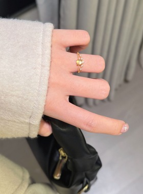 2026新款天然水沫玉闪锆皇冠s925银细戒指女百搭精致轻奢高级指环