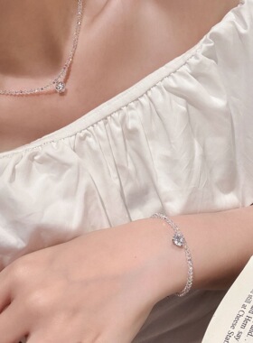 2026新款s925纯银单钻炫彩捷克珠手链女简约个性设计百搭项链套装