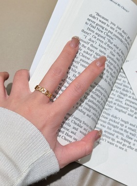 2026新款新中式闪钻金元宝开口戒指简约高级感新年招财指环女个性