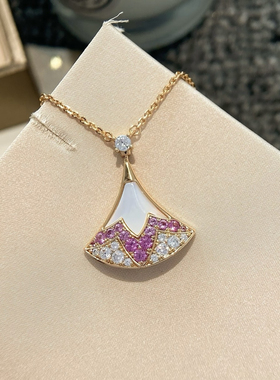 25新款七夕限定白贝扇子小裙子项链情人节礼物颈链高级定制