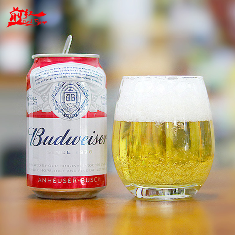 Budweiser百威啤酒经典醇正小麦啤酒罐装百威330ml12听/24听装 - 图1