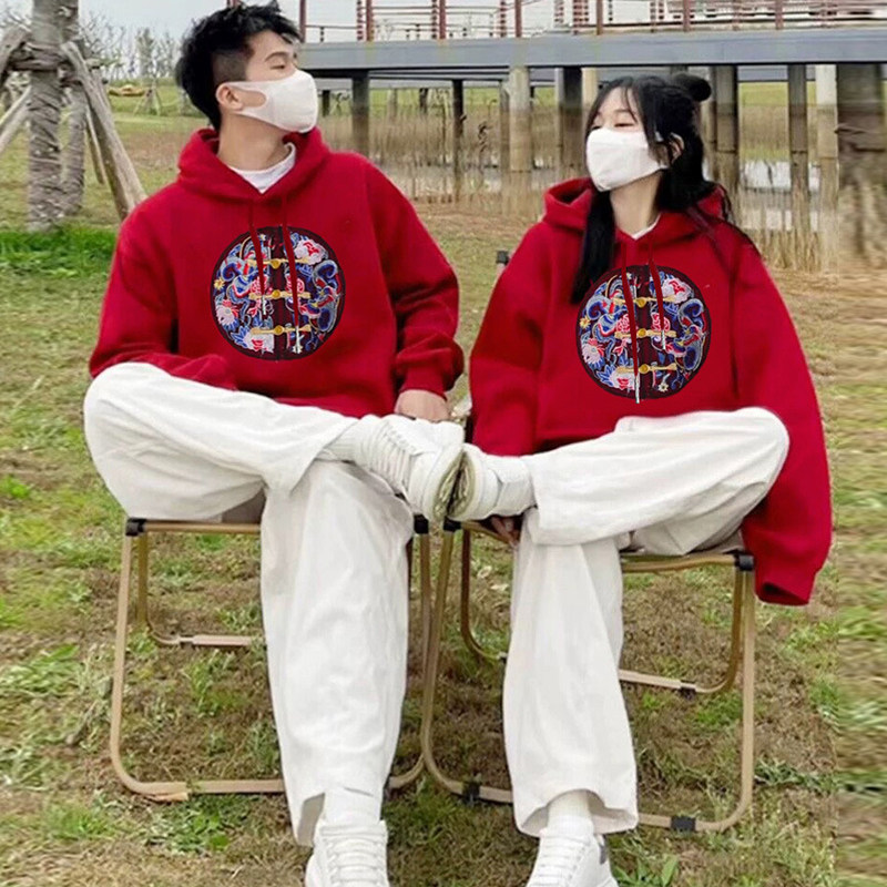 高级感亲子装2025新款秋装中国风红色连帽卫衣一家三四口全家福秋,淘宝优惠券,粉丝福利购,淘宝优惠卷