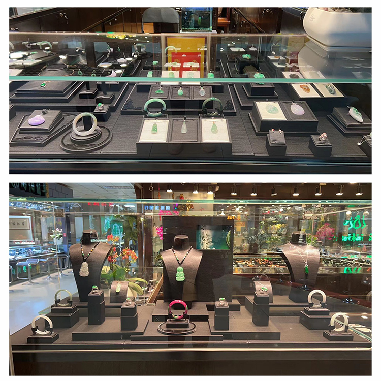 珠宝展示道具黑色泰丝布料翡翠玉器吊坠戒指项链手镯首饰展示架子 - 图0