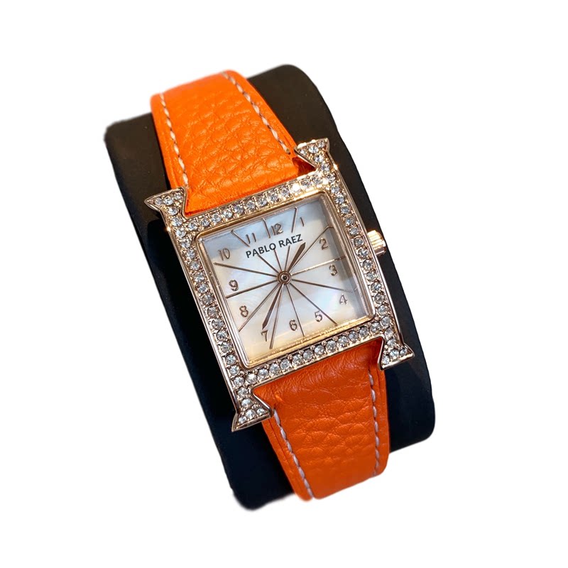 pr新品h表盘时尚数字刻度两针女表 PABLORAEZ国产腕表