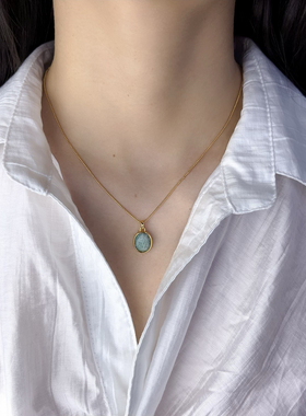 天河石花朵锁骨链项链欧美ins叠戴时尚百搭项链