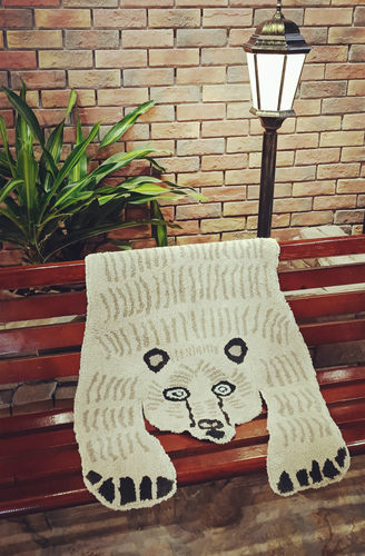 日式可爱高级灰灰熊异形毯 动物造型客厅卧室沙发地毯儿童房地垫 - 图2