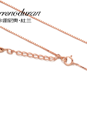 杜兰珠宝银项链女简约盒子链颈链